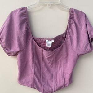 Mauve Puff Sleeve Blouse